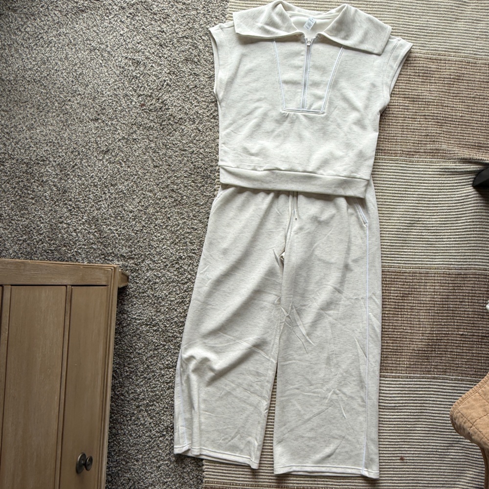 Cream Two-Piece Lounge Set